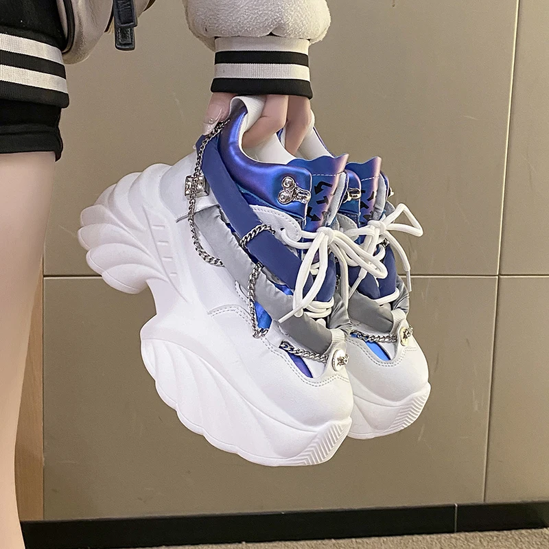Running Gear Women - Baskets compensées Kawaii pour femmes, chaussures