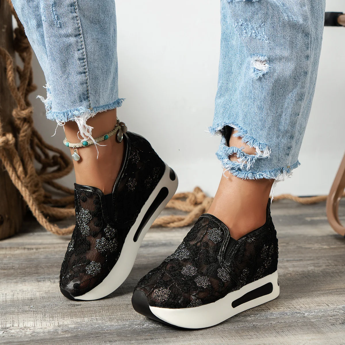 Chaussures plates en dentelle  - Running Gear Women avis et prix